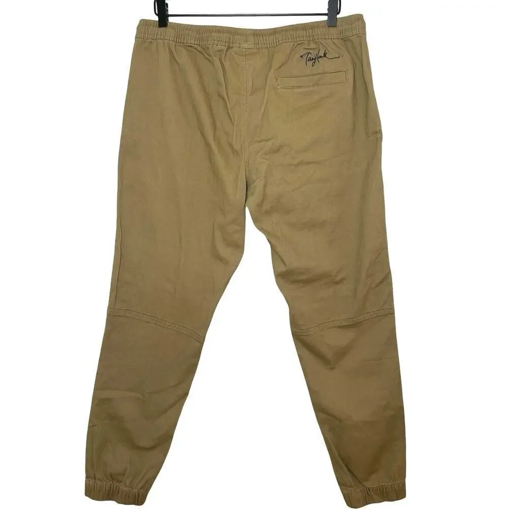 Tony Hawk Men’s Stretch Canvas Joggers Dark Tan Size Large